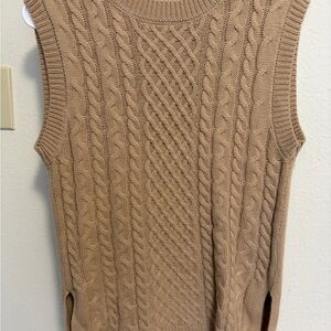 moon & madison Cable Knit Sweater in Camel Beige
